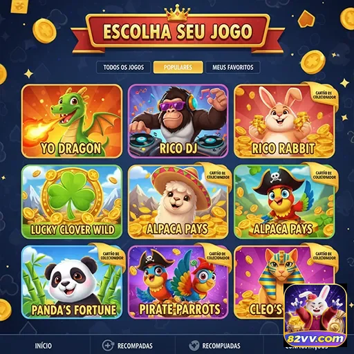 App da 82vv com jogos de cassino e interface moderna