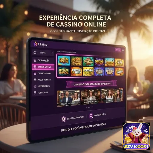 Interface do app 82vv com design moderno e acesso facilitado